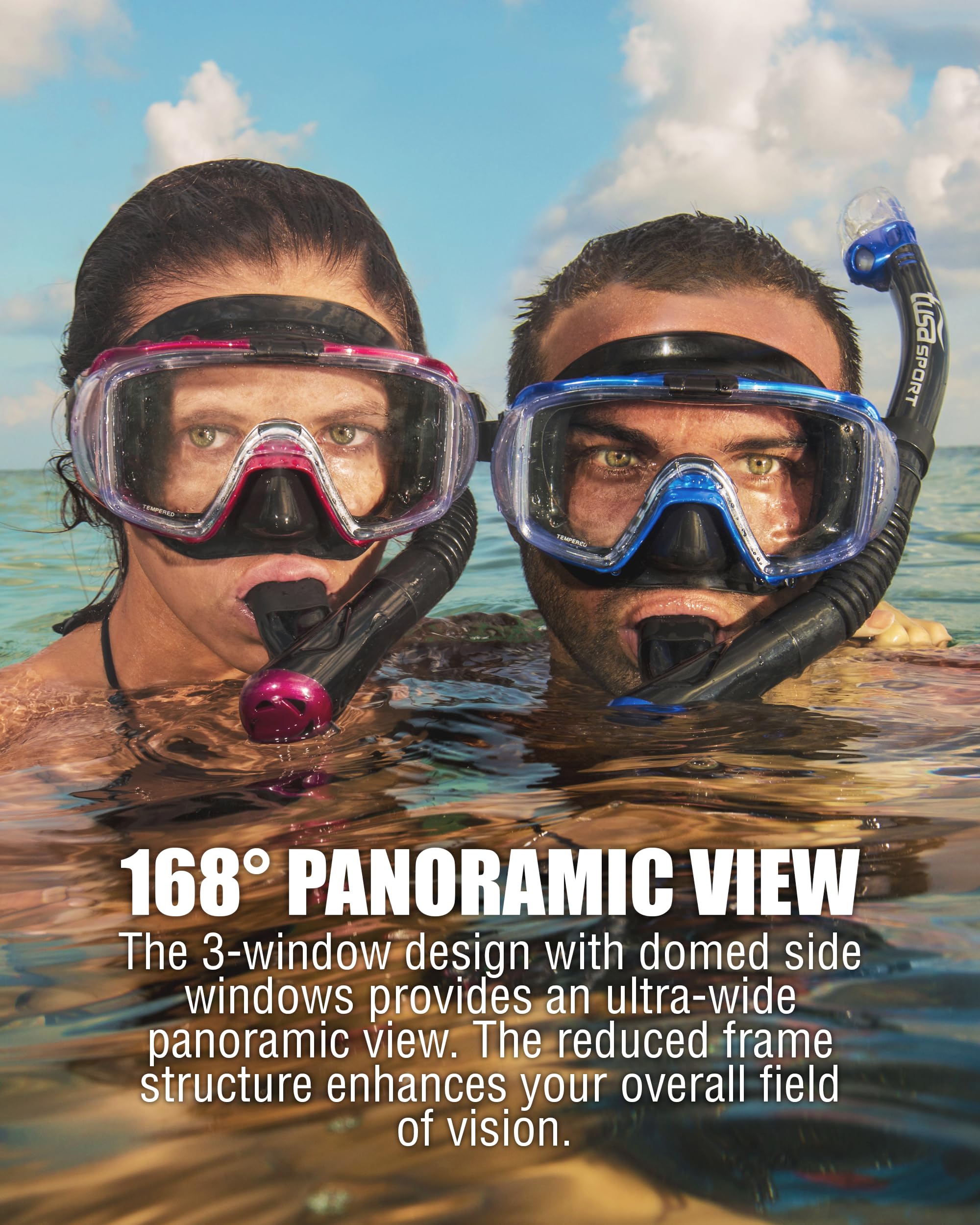 Amazon.com : TUSA Sport Adult Visio Tri-Ex Mask, Dry Snorkel, and
